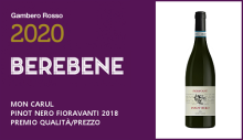 Premio qualità/prezzo per il Pinot Nero Fioravanti sul Berebene 2020